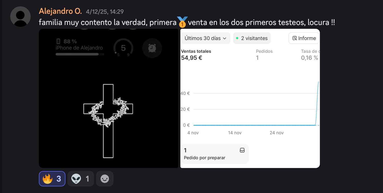 Primera venta en los dos primeros testeos