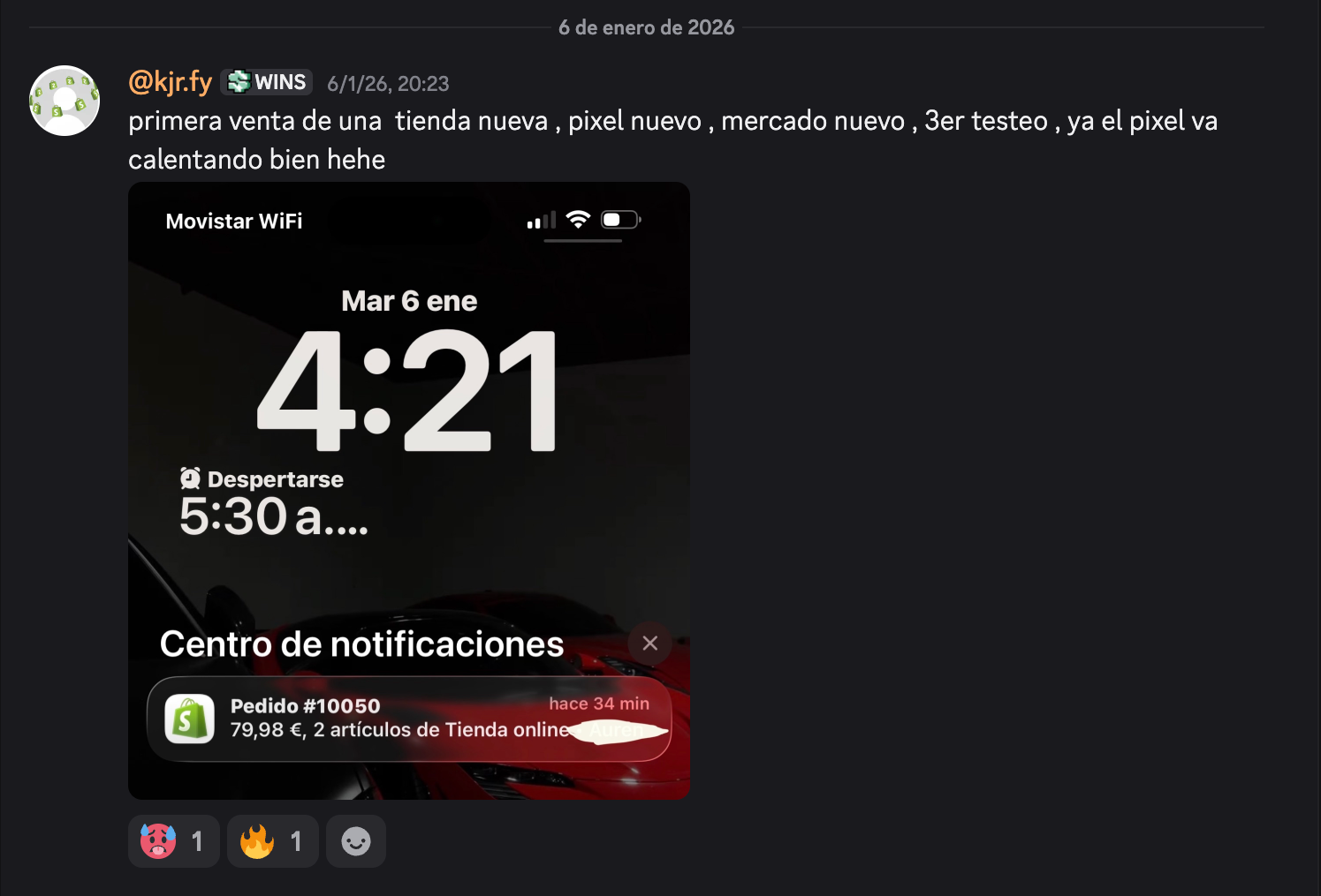 Primera venta de 79,98 € con tienda nueva